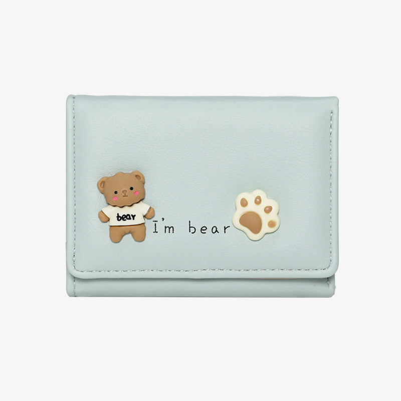 Women's Fashion Korean Style Cute Bear Simple Ladies Wallets