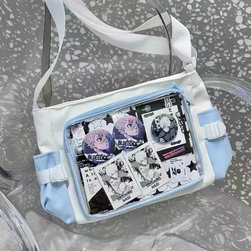 Women's Style Transparent Bar Cartoon Class Book Shoulder Bags