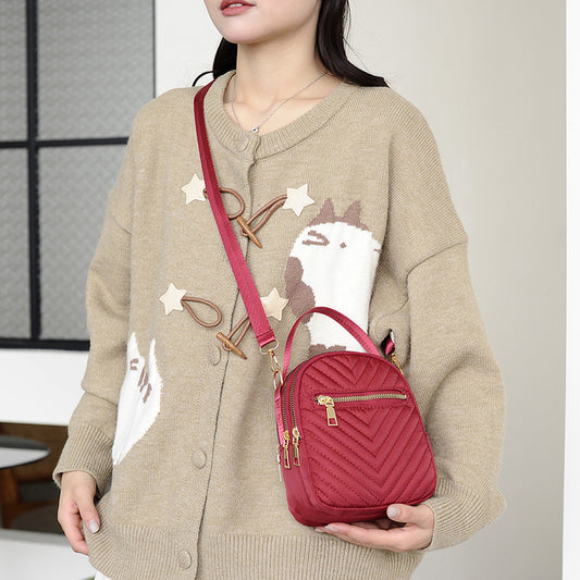 Women's Embroidery Thread Rhombus Fashion One Crossbody Bags