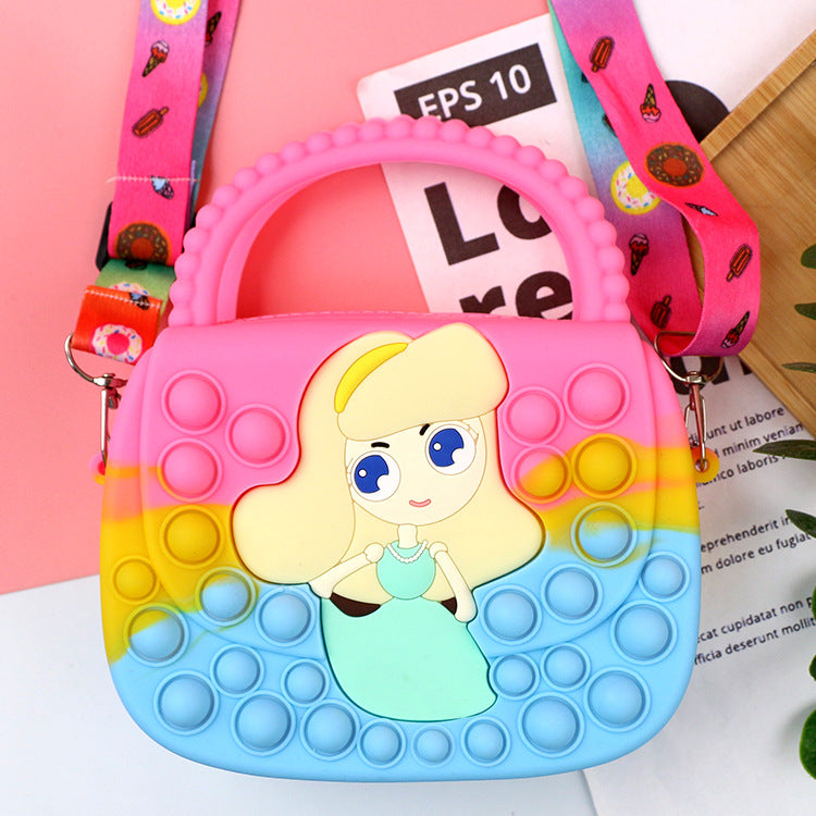 Killer Pioneer Cartoon Color Silicone Portable Children's Coin Purse