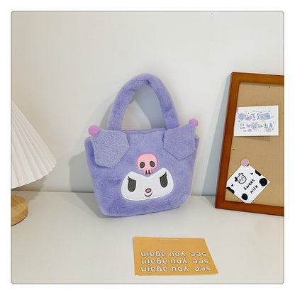 Women's Plush Clow Make-up Cute Birthday Gift Crossbody Bags