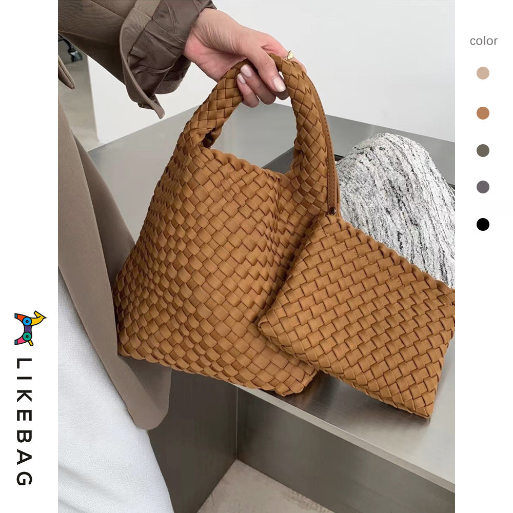 Elastic Fabric Woven Advanced Hand-woven Portable Handbags