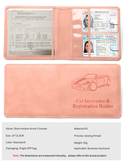 Driving License Cover Car Insurance Short Id Package