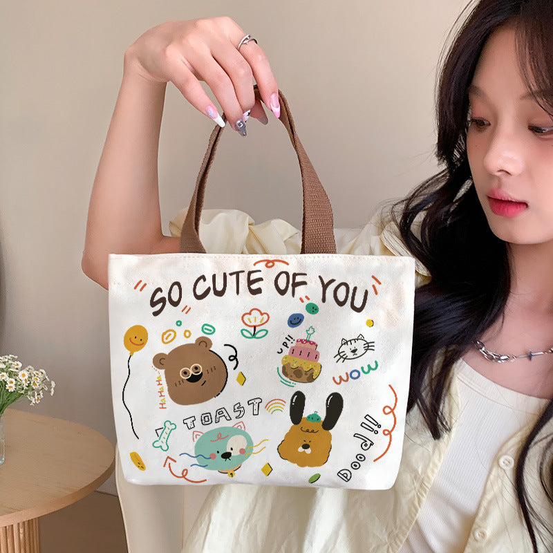 Canvas Female Cartoon Cabs Fashion Korean Handbags