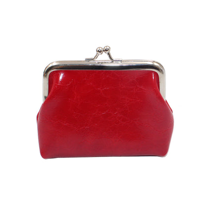 Women's Wax Leather Inch Short Small Clutch Coin Purses