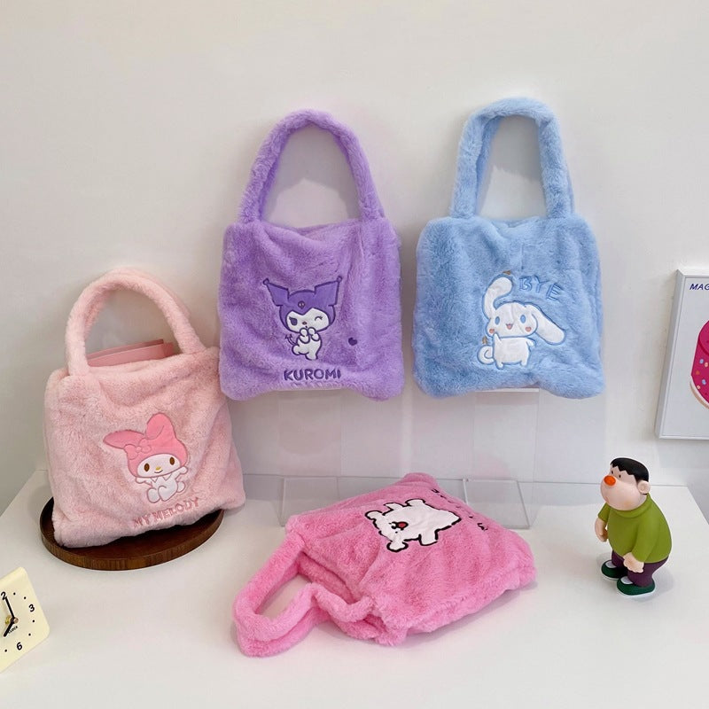 Heart Hand Style Embroidery Soft Zipper Bags