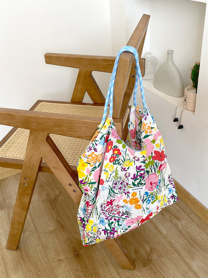 Canvas Large Capacity Totes Drawstring Wind Handbags