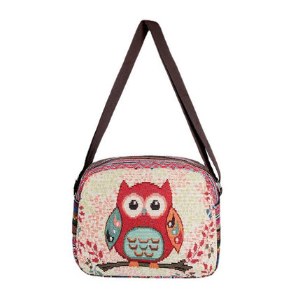 Cute Female Embroidered Elephant Owl Summer Crossbody Bags