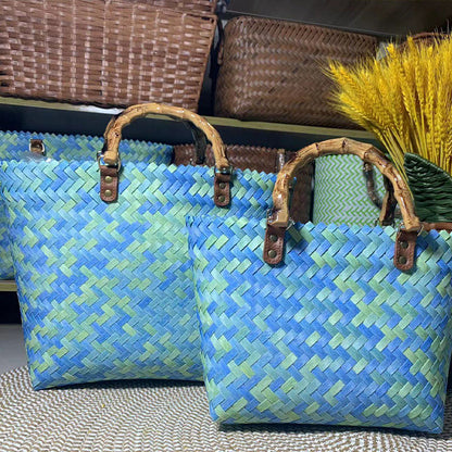 Women's Retro Portable Fashion Handmade Woven Handbags