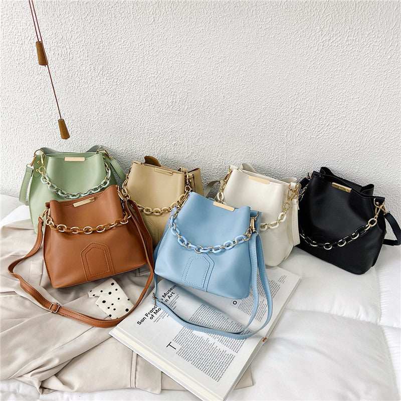 Women's Style Bucket Trendy Fashion Chain Hand Shoulder Bags