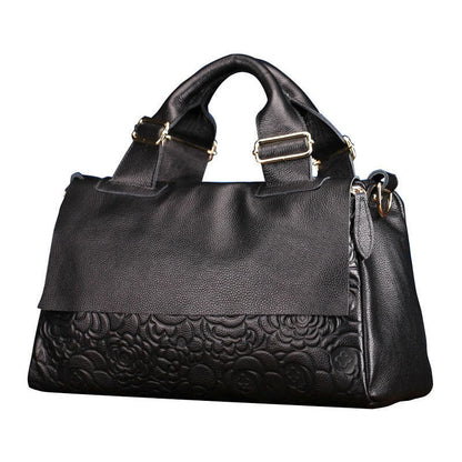 Women's Leather Large Fashion Cattlehide Capacity Handbags