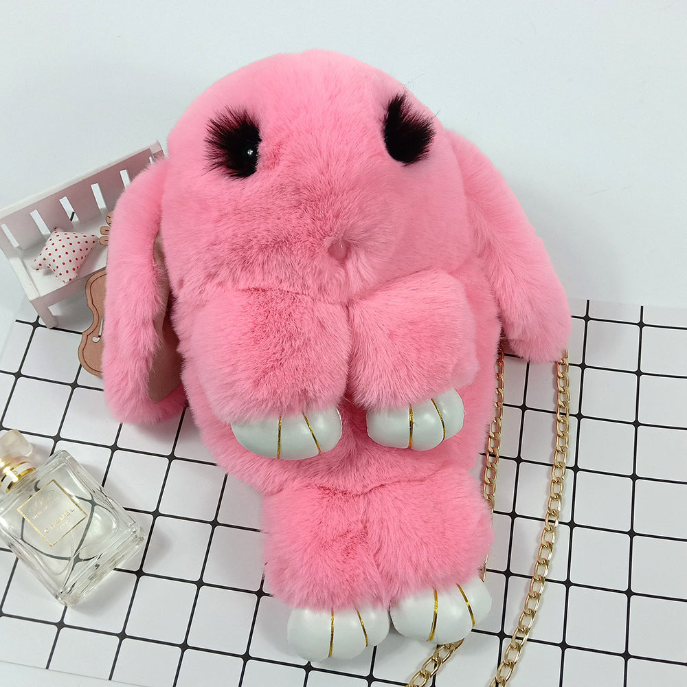 Adorable Rabbit Imitate Rex Fur Plush Shoulder Bags