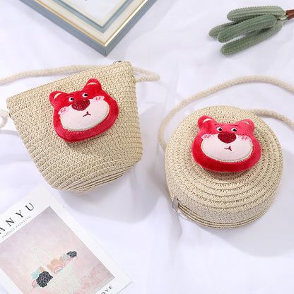 Children's Small Cartoon Doll Cute Straw Woven Children's Coin Purse