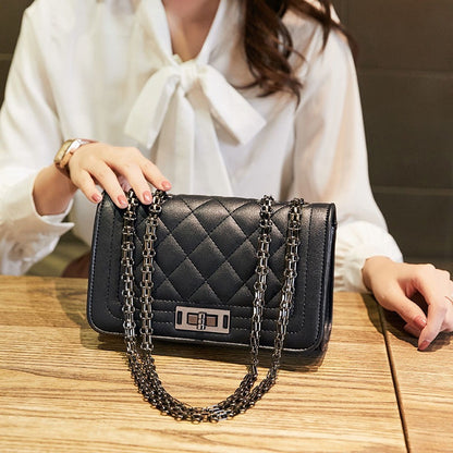 Women's Diamond Pattern Original Chain Texture Korean Style Portable Crossbody Bags