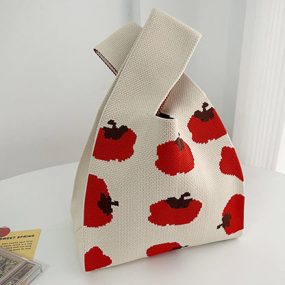 Women's Knitted Fruit Series Gift Hundred Days Handbags