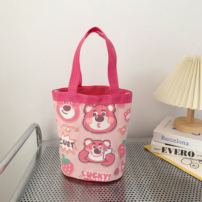 Large Capacity Cartoon Canvas Family Lunch Box Handbags