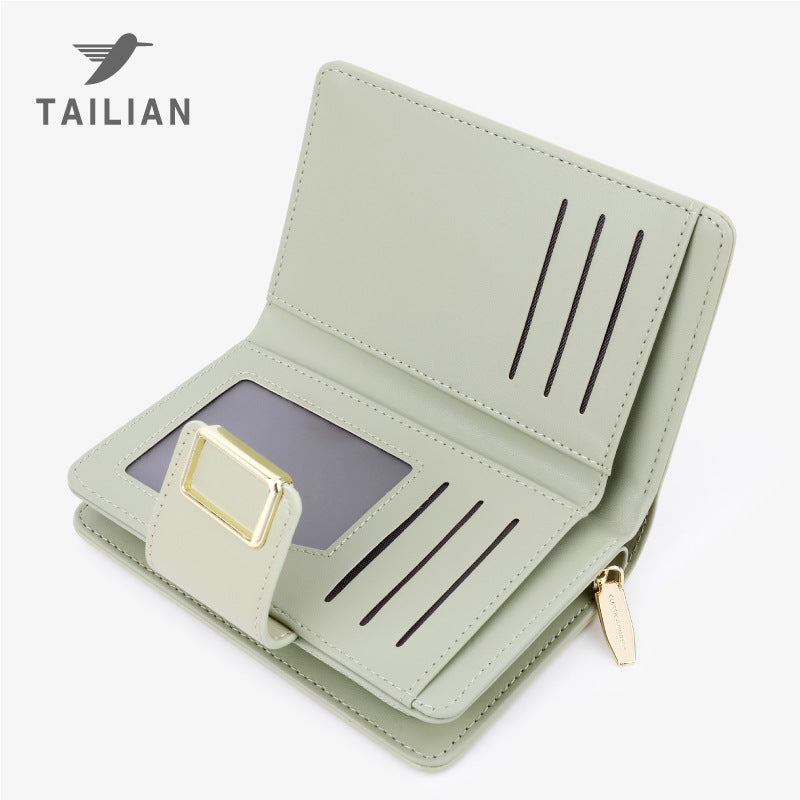 Women's Solid Color Short Medium Style Korean Ladies Wallets