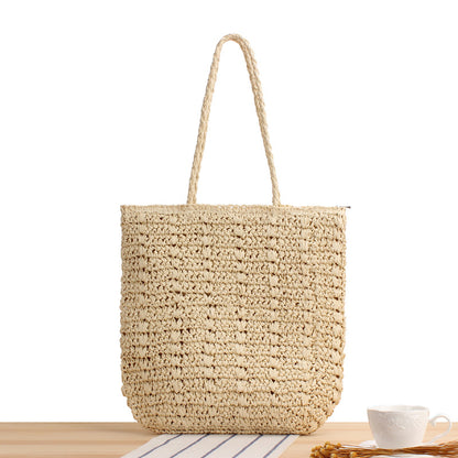 Straw Square Vertical Woven French Ethnic Shoulder Bags