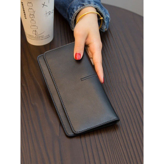 Women's Simple Long Elegant Position Soft Leather Ladies Wallets