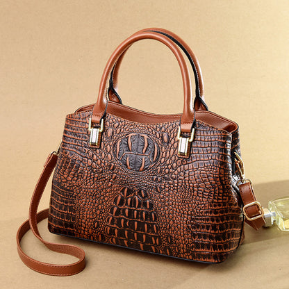 Women's Crocodile Pattern Fashion Large Capacity Handbags