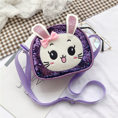 Children's Korean Style Cartoon Sequins Bunny Cute Children's Shoulder Bags