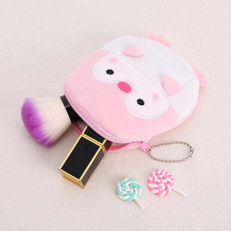 Cute Cartoon Penguin Dinosaur Plush Cable Children's Coin Purse