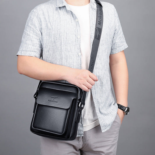 Men's Innovative Soft Leather Business Horizontal Men's Messenger Bags