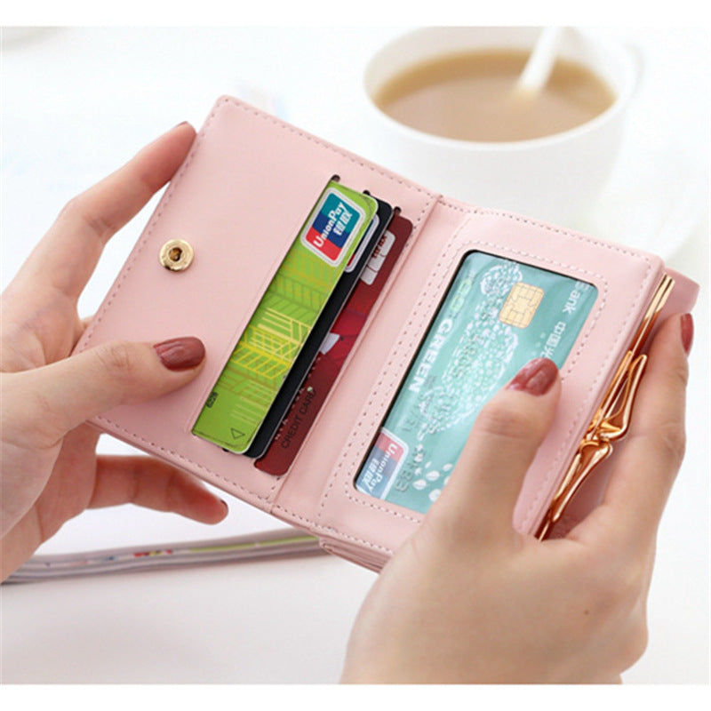 Women's Cartoon Cute Simple Three-fold Personalized Cat Ladies Wallets