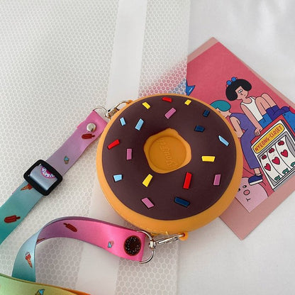 Sacs à bandoulière en silicone pour femmes et enfants, motif donut classique et mignon