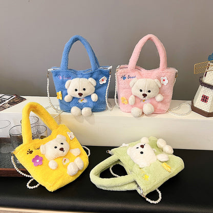 Children's Plush Bear Doll Versatile Boys Fashion Children's Shoulder Bags