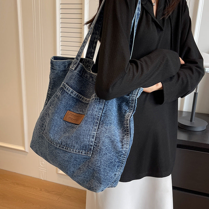 Women's Denim Tote Large Capacity Commuter Summer Bags