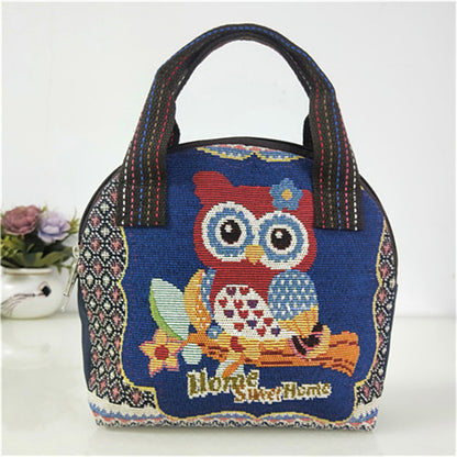 Canvas Embroidered Shell Shape Small Mobile Change Grocery Handbags