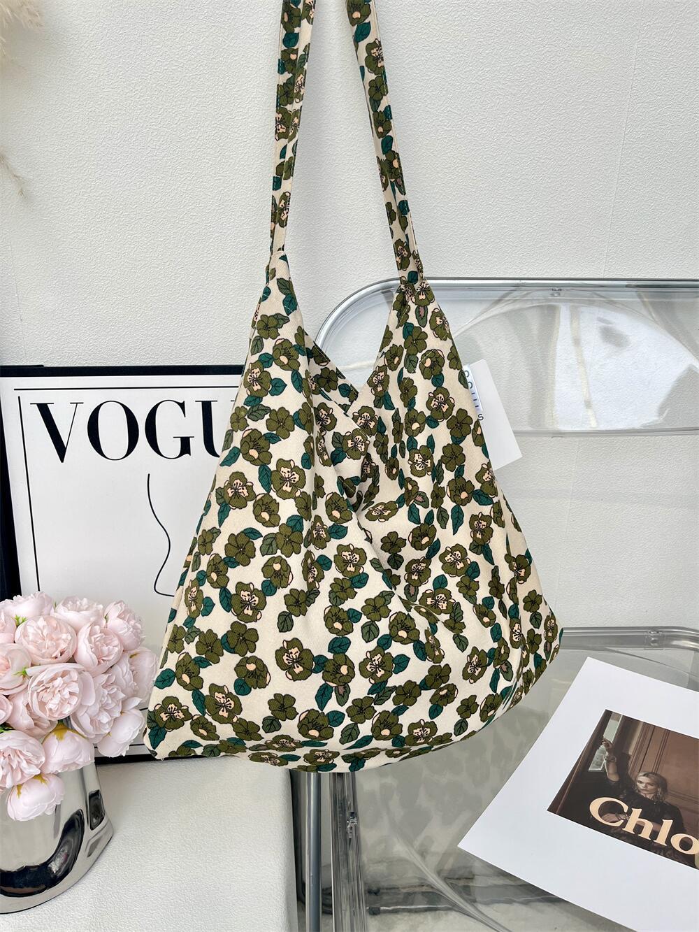 Leopard Print Floral Canvas Female White Shoulder Bags