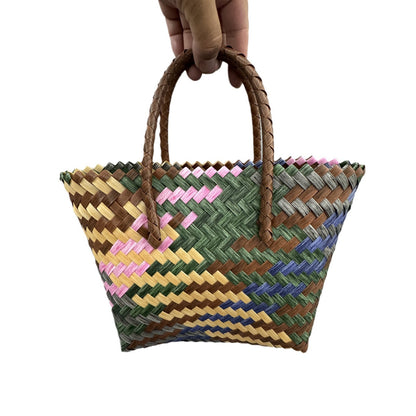 Women's Vintage Stripe Sausage Dog Woven Commuter Handbags