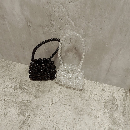 Beaded Beads Pearl Woven Classic Style Bags