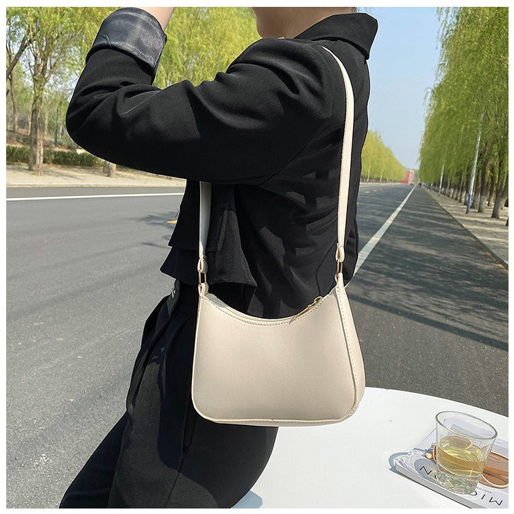 Women's Summer Fashion Simple Underarm Solid Color Shoulder Bags