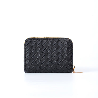 Women's Woven Short Simple Winter Pattern Zipper Ladies Wallets