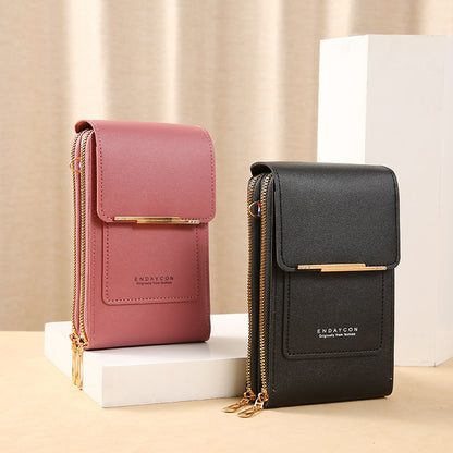 Women's Touch Screen Korean Mobile Zipper Vertical Phone Bags