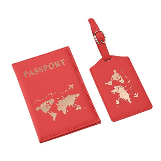 Paquet d'étiquettes d'identification pour couverture de passeport bronzante Trend Map