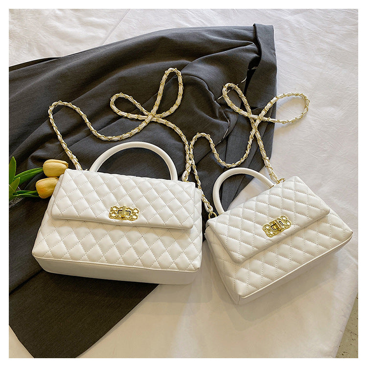 Women's Exquisite Texture Rhombus Embroidery Line Small Handbags