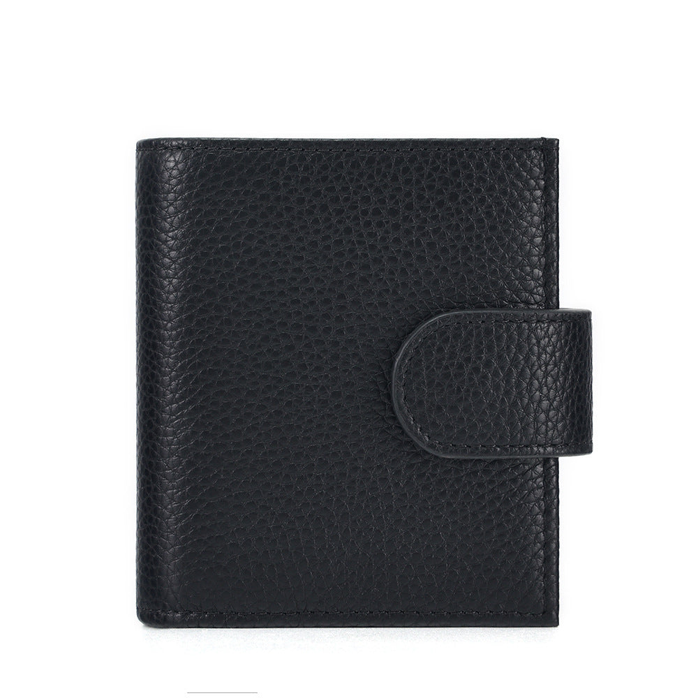 Portefeuille court en cuir de vachette pour femme avec mini-carnet créatif