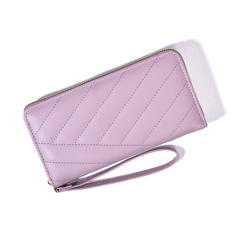 Women's Single Zipper Solid Color Simple Fresh Ladies Wallets