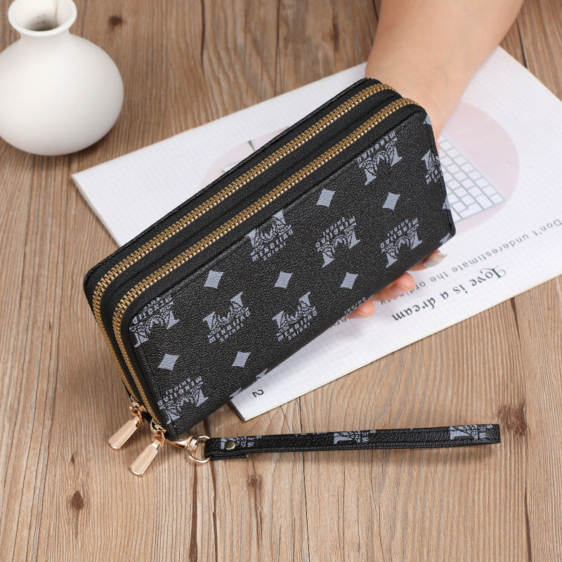 Portefeuilles à fermeture éclair multifonctions pour femmes, pochette longue pour téléphone portable