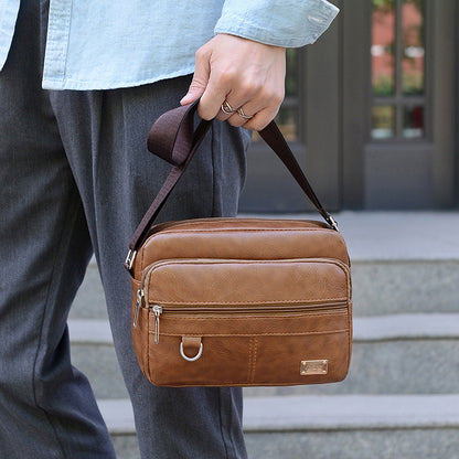 Sacs messagers en cuir polyvalents pour hommes, grande capacité, à la mode