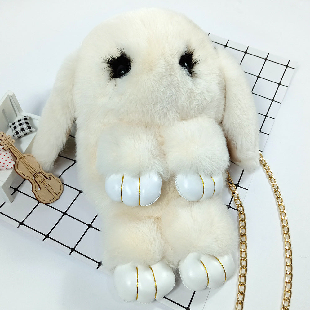 Adorable Rabbit Imitate Rex Fur Plush Shoulder Bags