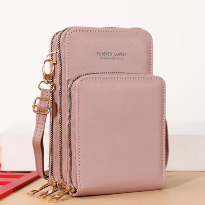 Women's Capacity Solid Color Fashion Simple Small Touch Screen Ladies Wallets