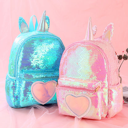 Sacs d'école à paillettes pour filles et filles, motif licorne, mignons, pour écolières du primaire