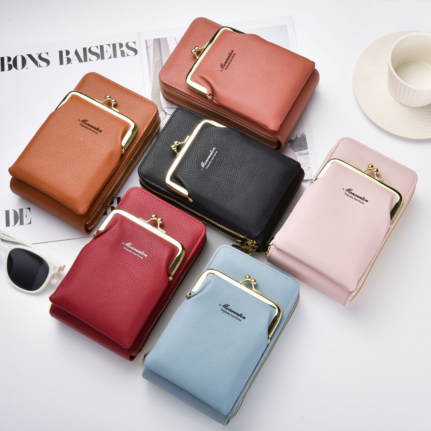 Female Simple Korean Style Double Zipper Ladies Wallets