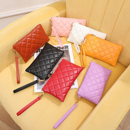 Clutch Solid Color Diamond Embroidery Thread Handbags