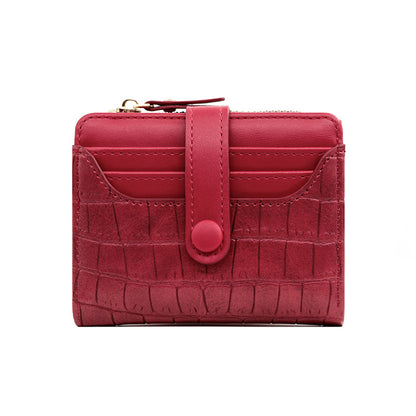 Women's Korean Crocodile Pattern Short Thin Large Ladies Wallets